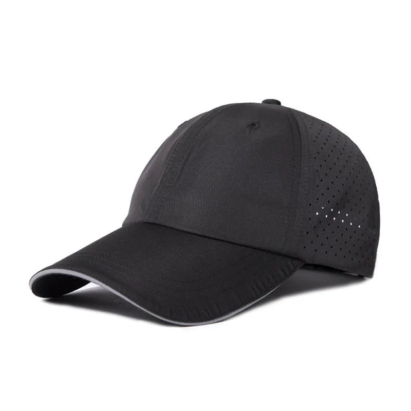 custom. [In Stock] New Outdoor 6-Panel Soft Top Quick-Dry Breathable Sports Cap with Reflective Print and-Repellent Runnin
