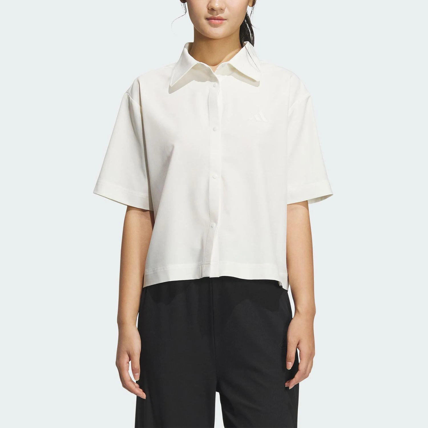 

adidas Genuine 2025 Summer Women's Lapel Casual Linen Shirt JN0700