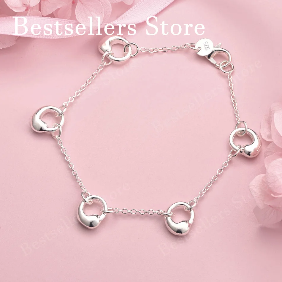 

Минималистичный круглый браслет из стерлингового серебра 925 пробы, 8 дюймов, модные женские свадебные аксессуары, украшения для вечеринок.