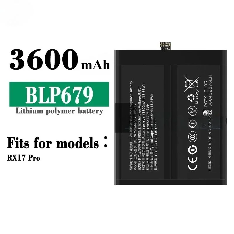 2025 Years  BLP679 3600mAh Replacement Battery for OPPO R17pro R17 Pro Rx17 Pro RX17pro CPH1877 PBDM00 PBDT00 DV12 Batteries