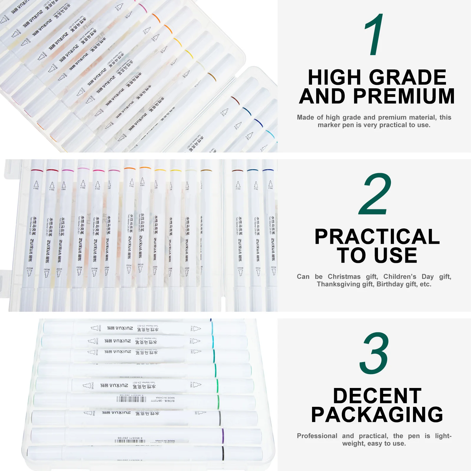 

1Set Acrylic Paint Marker Pens Art Supplies Students Paint Pens Durable Elegant Design for DIY Projects Art Supplies