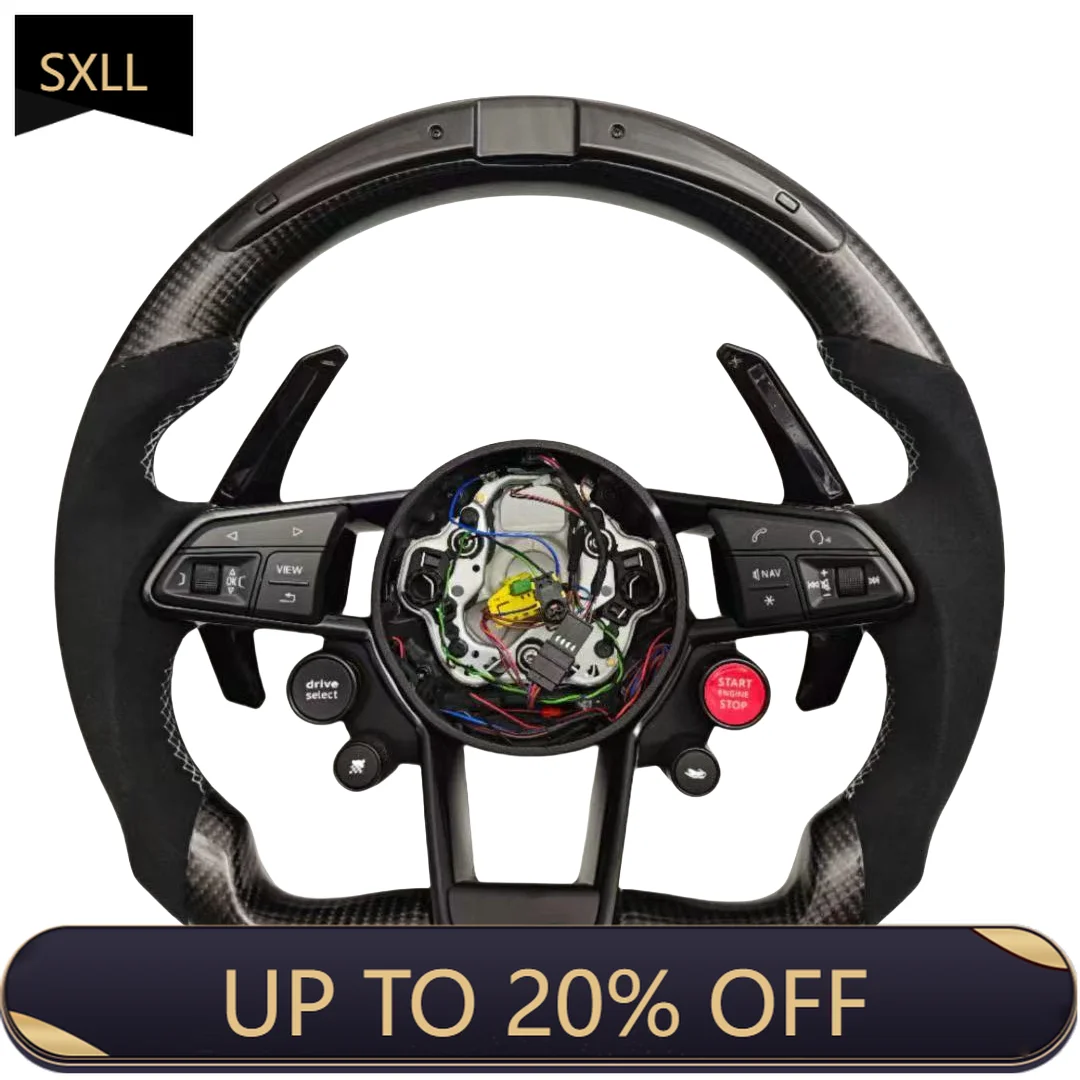 

SXLL Suitable for rs6 rs4 rsq5 a4 a6 a7 steering wheel leather carbon fiber high quality start button