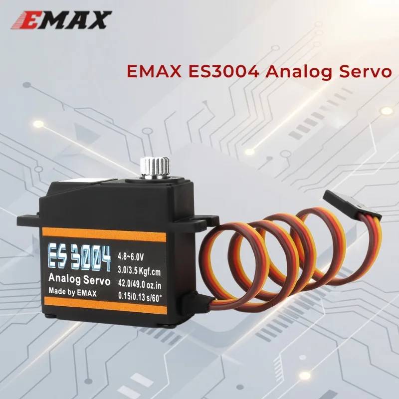 

Сервопривод EMAX ES3004 17г 3.5КГ аналоговый с металлическим редуктором для радиоуправляемых машин, самолетов с фиксированным крылом, DIY гоночных дронов