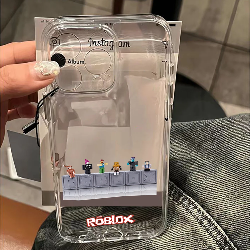 Popular game r-robloxes Phone Case For iPhone 17 16 16e 15 14 13 12 11 Mini Pro Max XR XSMax 7 8 Air Plus Transparent Back Cover - náhled 4
