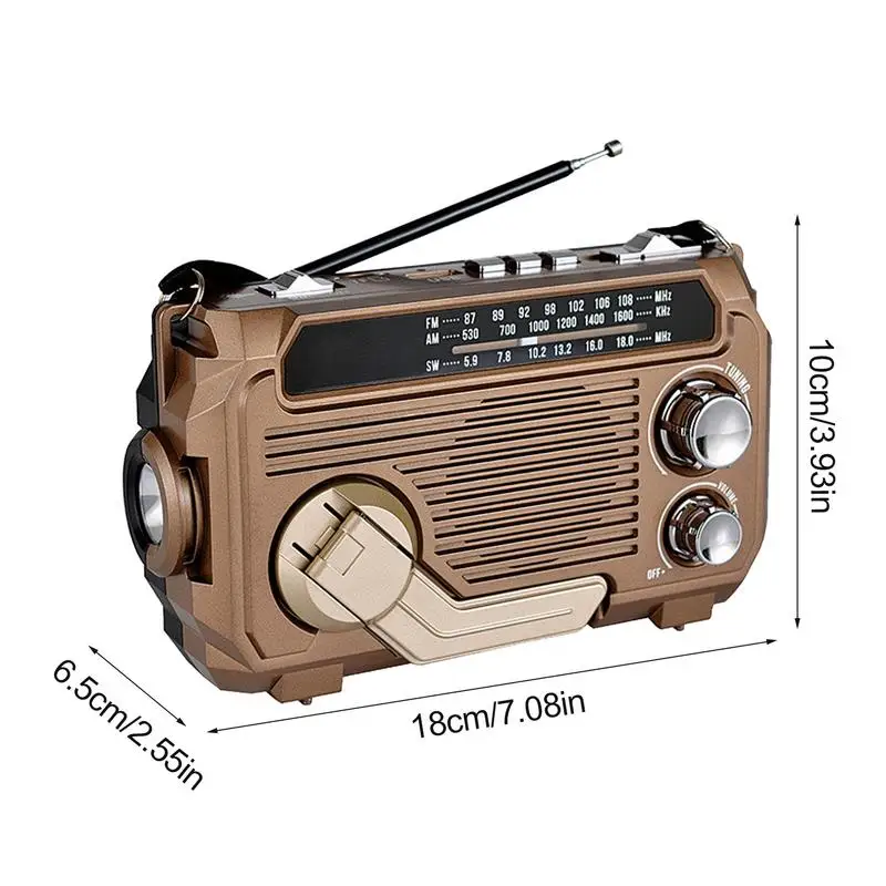 Handslingerradio 1000mAh weerradio op zonne-energie met zaklamp Lichtgewicht draadloze luidsprekers Buitenuitrusting voor kamperen