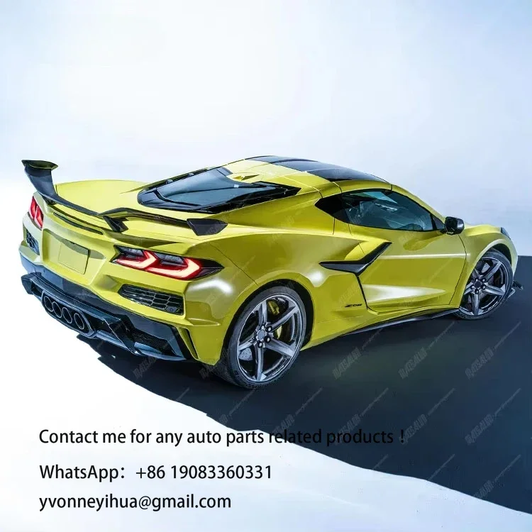 Para chevrolet corvette c8 atualização z06 kit corpo com amortecedor dianteiro traseiro difusor para peças do corpo do carro esportivo