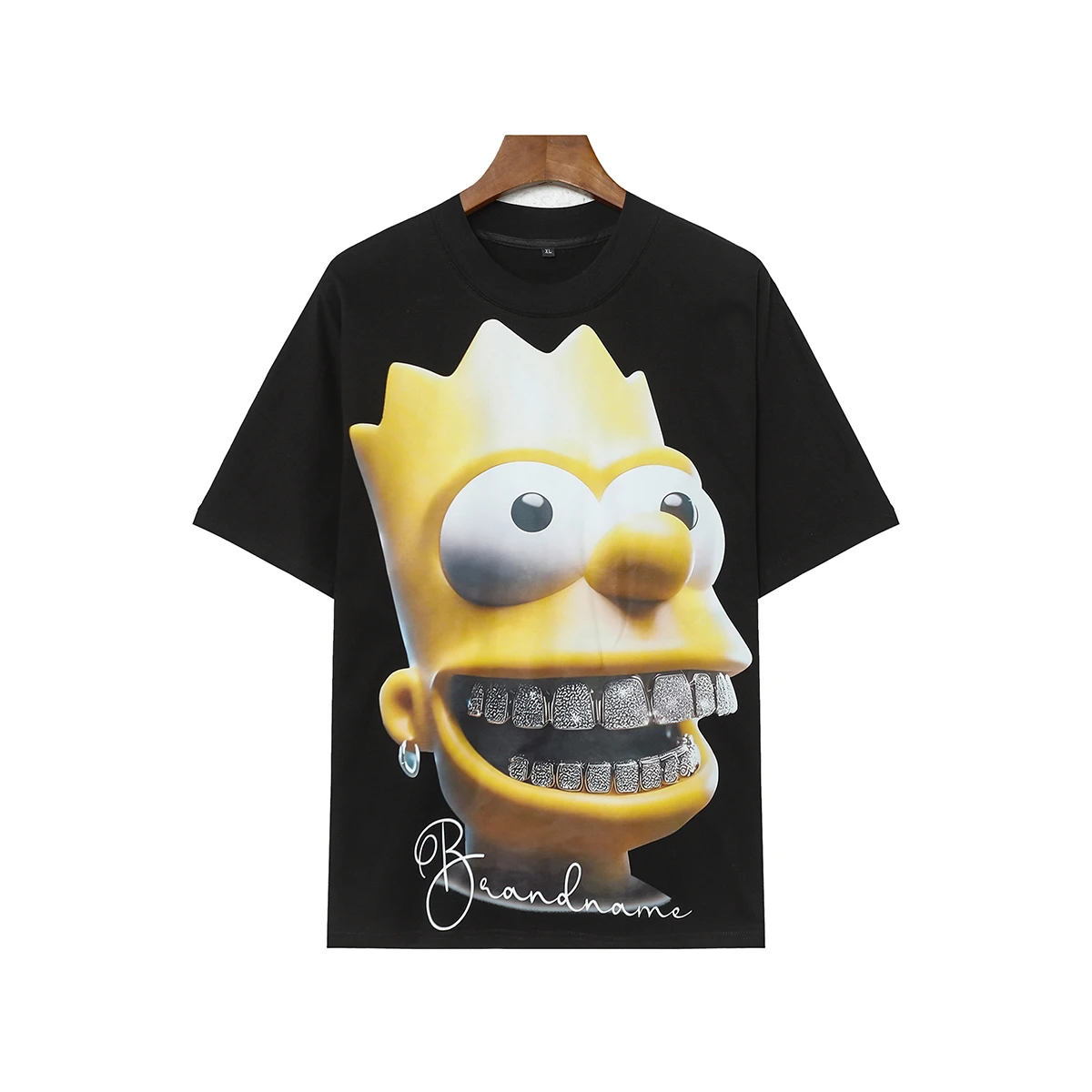 New Summer Bat Short Sleeve Top Tees for Men and Women Streetwear Crew Neck Cartoon Character Cotton Loose T-shirt Oversized