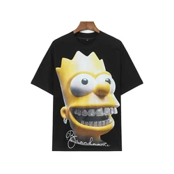 New Summer Bat Short Sleeve Top Tees for Men and Women Streetwear Crew Neck Cartoon Character Cotton Loose T-shirt Oversized