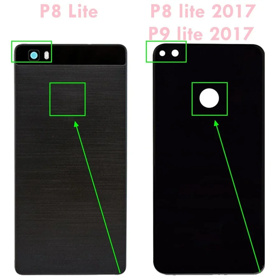 For Huawei P8 Lite 2017 Battery Cover Back Glass Panel GR3 2017 Rear Door Housing Case For Huawei P9 Lite 2017 Back Glass Cover