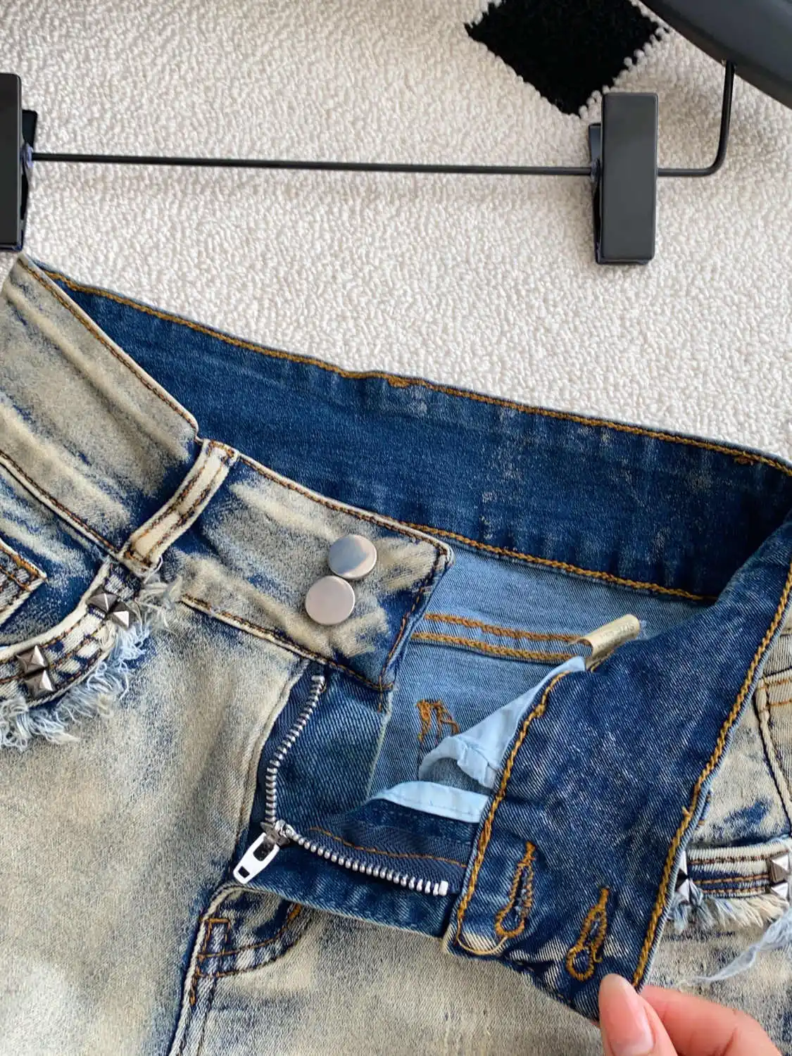 Damskie niebieskie szorty z mikro denimu, niski stan, mini, podarte jeansy, lata 2000, Y2k, Harajuku, vintage, kowbojskie krótkie spodnie, ubrania na lato