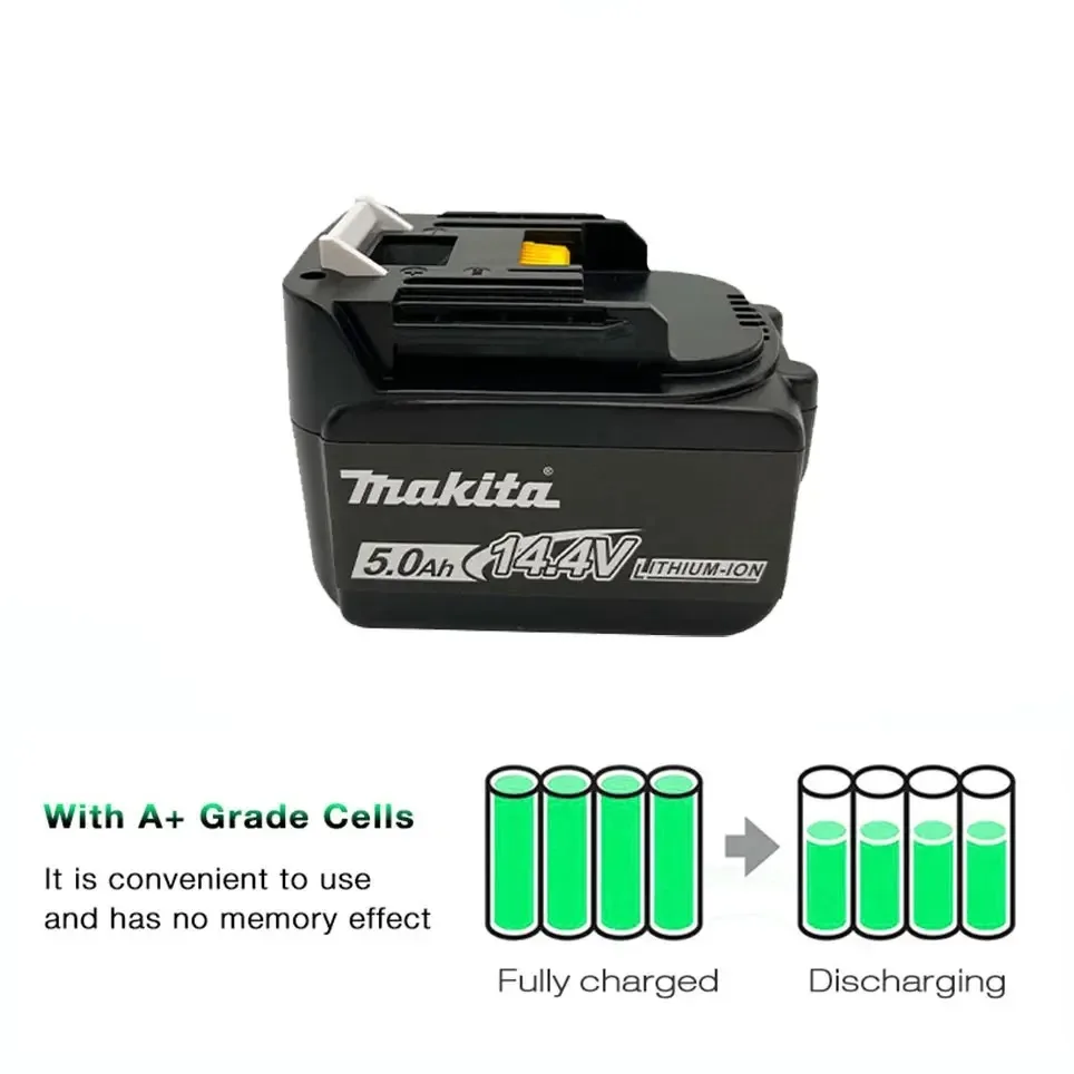 Original Makita14.4V 5000mAh Rechargeable Li-ion  For Makita14V Batteries BL1460 BL1430 1415 194066-1Replacement Lithium Battery