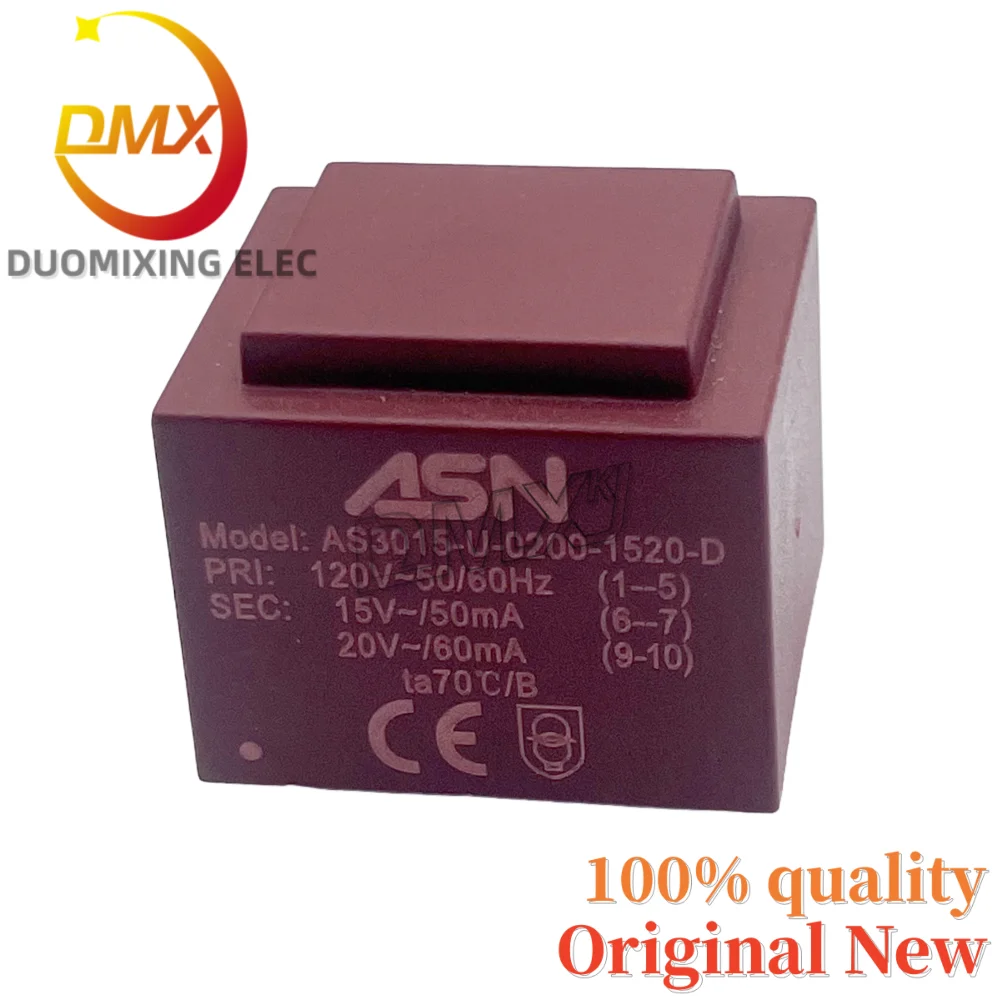 2 قطعة/الوحدة 100% العلامة التجارية الجديدة AS3015-U-0200-1520-D محول PRI: 120 فولت ~ 50/60 هرتز ثانية: 15 فولت ~/50mA 20 فولت ~/60mA ta70 ° ج/ب #3
