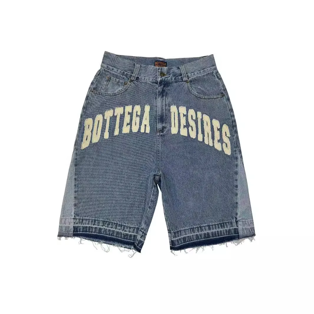 

Trendy and Fashionable Men's Fried Street Loose, Five-point Pants Fashion Trendy Brand Retro Letter Denim Shorts