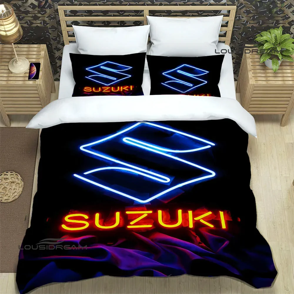 3D S-SUZUKI LOGO Printed Bedding Sets exquisite bed supplies set duvet cover comforter set bedding set luxury birthday gift