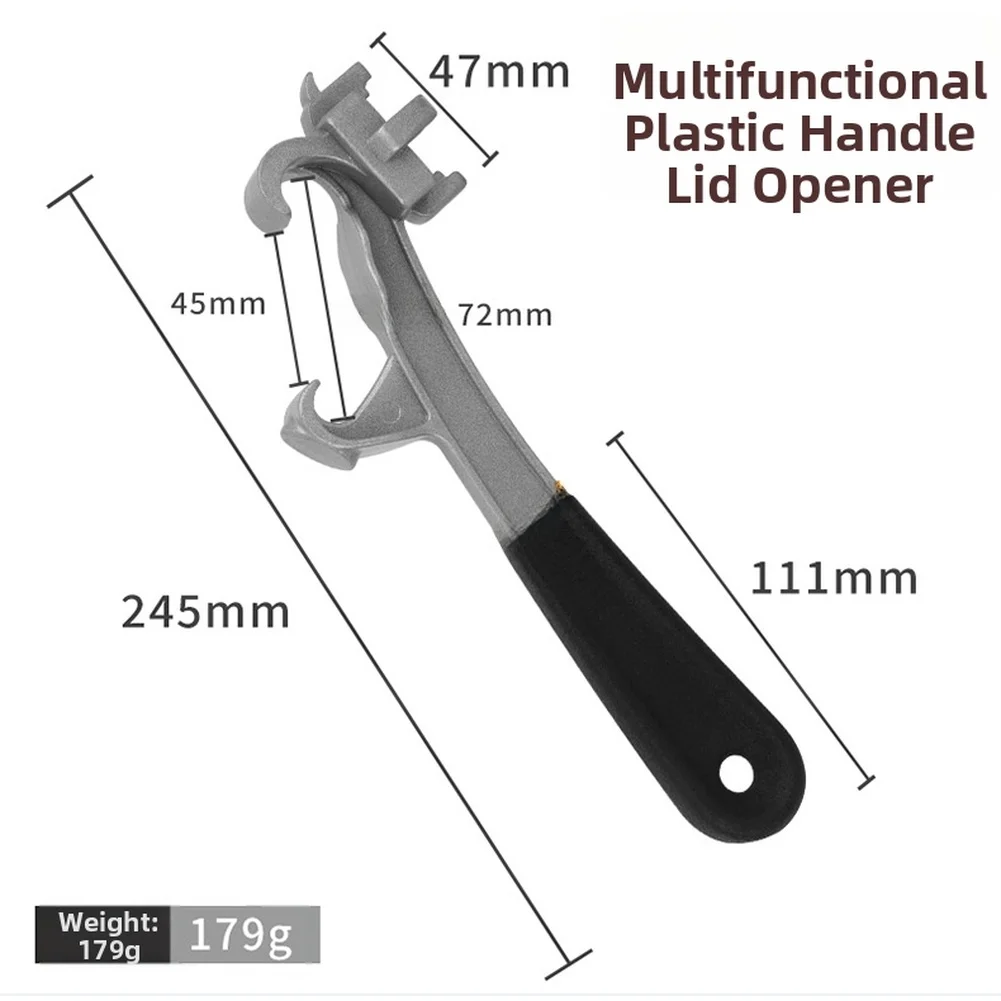 Aluminum Alloy Drum Wrench Bung Opener for 55 Gallon Buckets Paint Cans Plastic Barrels Oil Drums Dual Head Design