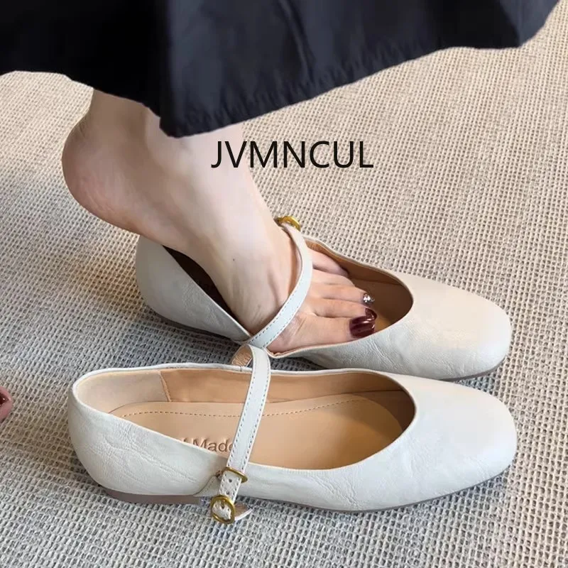 

Новый стиль, женские балетки из натуральной кожи во французском стиле Мэри Джейн с одним ремешком, версия из овчины на мягкой подошве