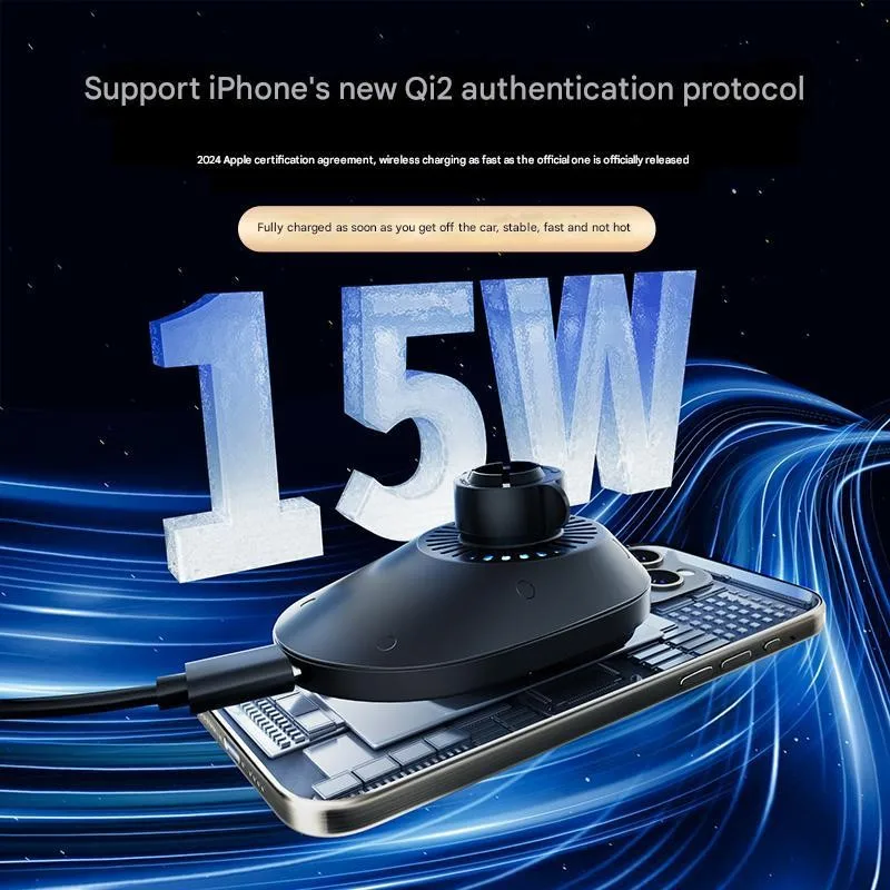 

Qi2 15W 2 in 1 Car bracket Car Wireless Charging Magnetic Suction Wireless Cooling