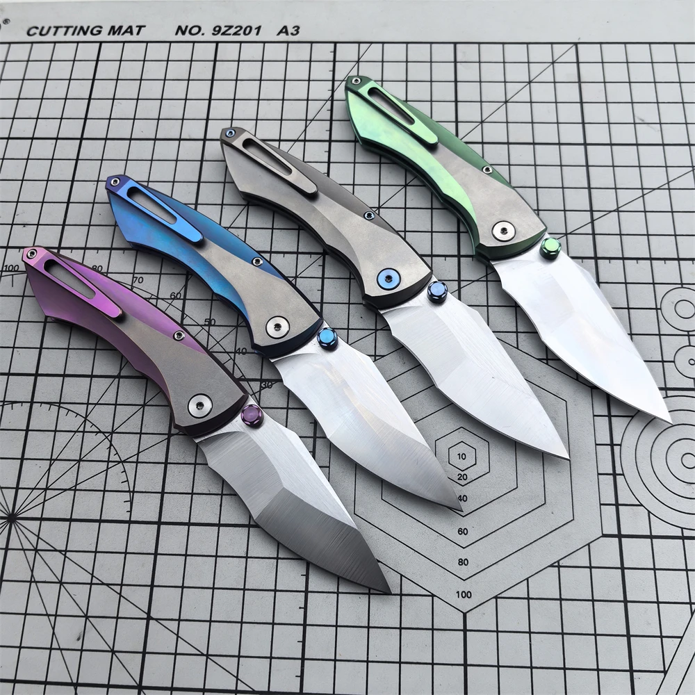 Pocket Folding Knife S35VN Steel Blade Titanium Alloy Handle Camping Outdoor Portable Fishing Hunting Knife EDC Defense Tool