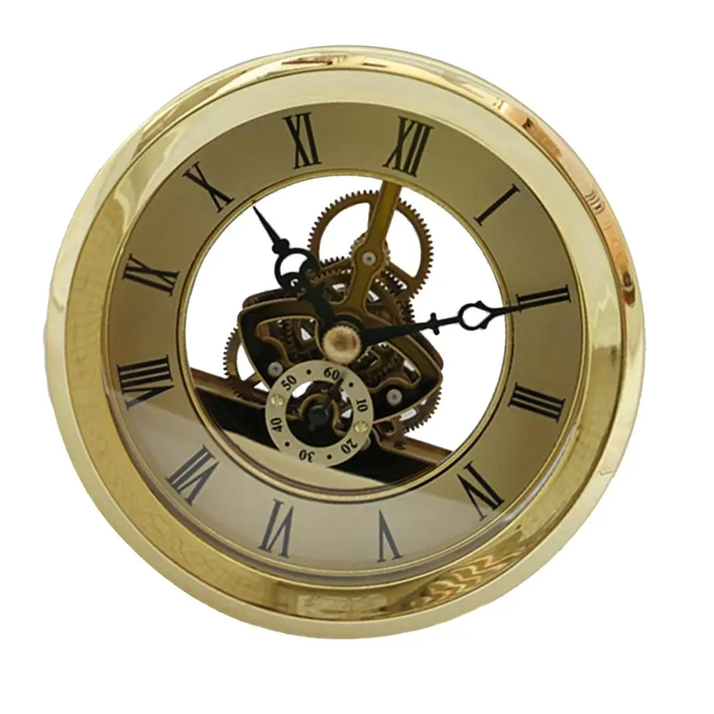 103mm Dial Roman Numeral Watch Clock Insert Movement DIY Parts -Golden