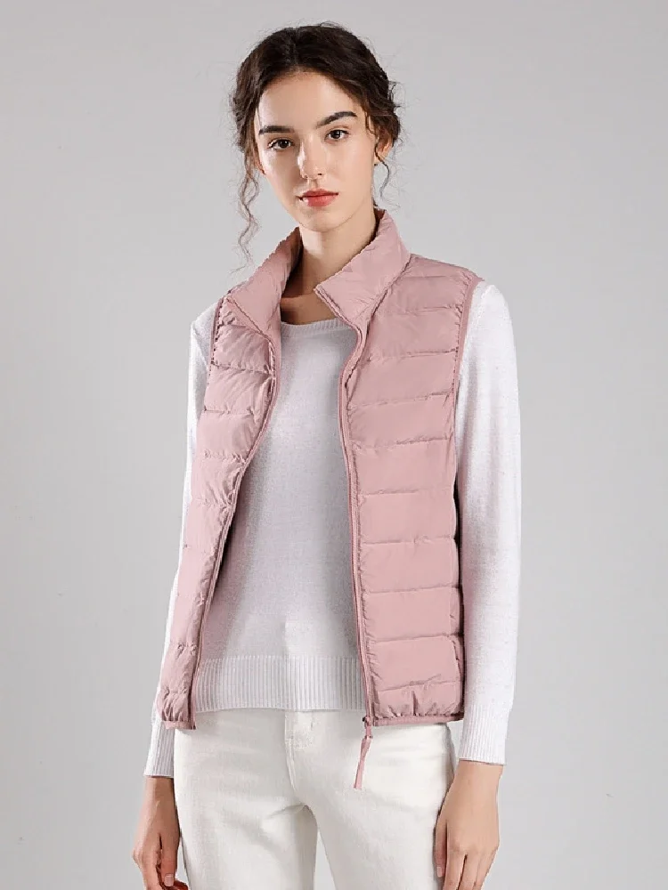 Women's Outwear Sleeveless jacket New 90% White Duck Down Vest Ultralight Casual Matte Fabric Female Windproof Warm Waistcoat