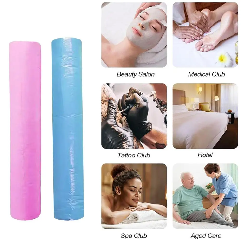 50pcs Disposable Spa Massage Mattress Sheets Salon Massage Bed Sheets Non-Woven Headrest Paper Roll Table Cover Tattoo Supply