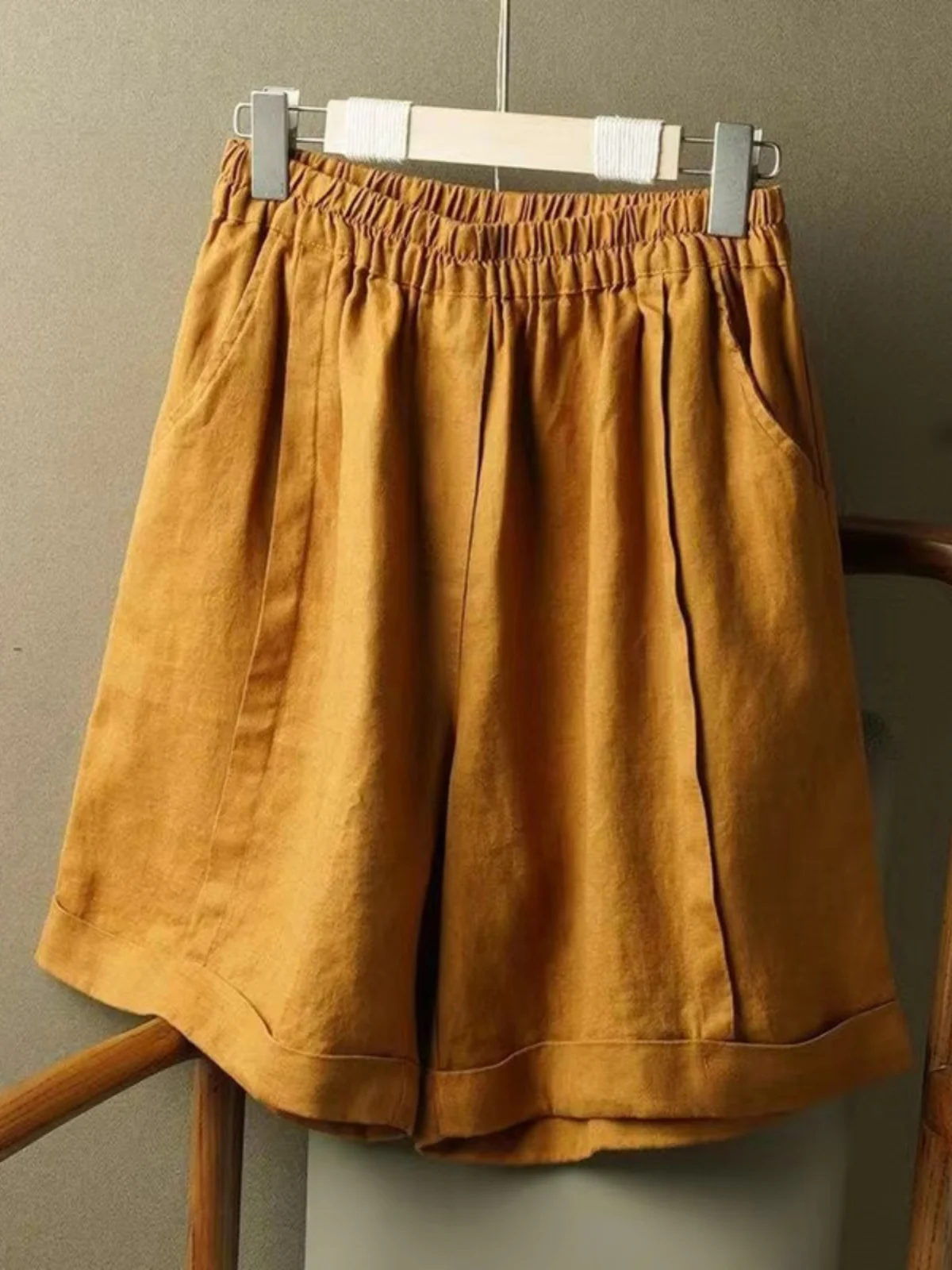 تنفس رقيقة ort السراويل عالية الخصر مكبل مستقيم الساق واسعة الساق السراويل اللون الفني Sle حجم كبير الملابس النسائية