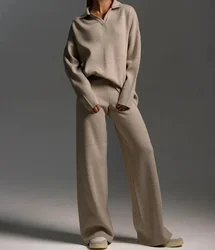 Winter Sweaters Sets Women Knitted Tracksuit Two Pieces Set Pullover Jumpers Pant Sets Trousers Sports Outfits Autumn Winter