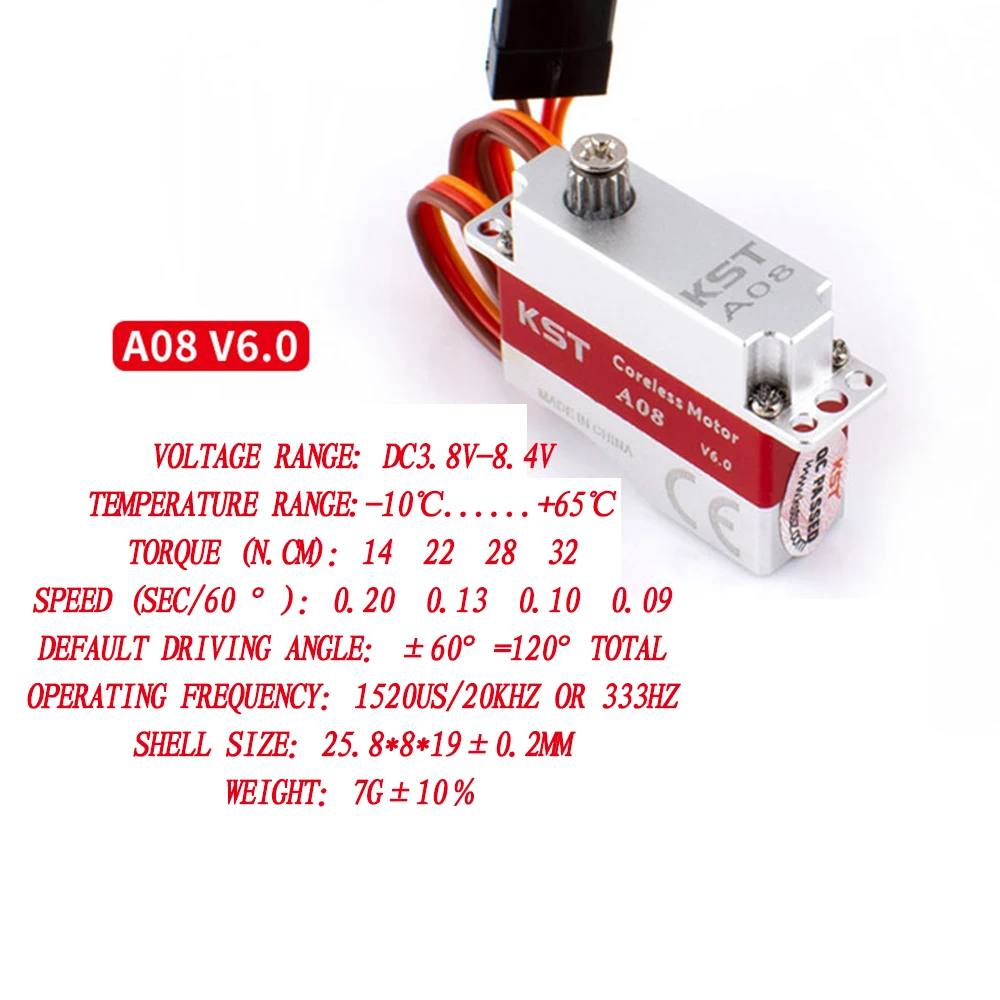 KST A08 V6.0 serie completa A08H/A8N/A08 Micro Digital Glider Servos a tazza cava ad ala fissa