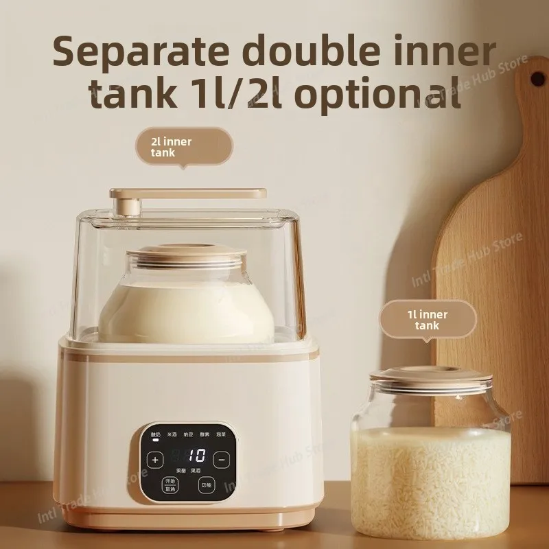 Yogurtera para 1-2 Litros Smart Home Multifuncional Natto Kimchi Producción de Vino de Arroz
