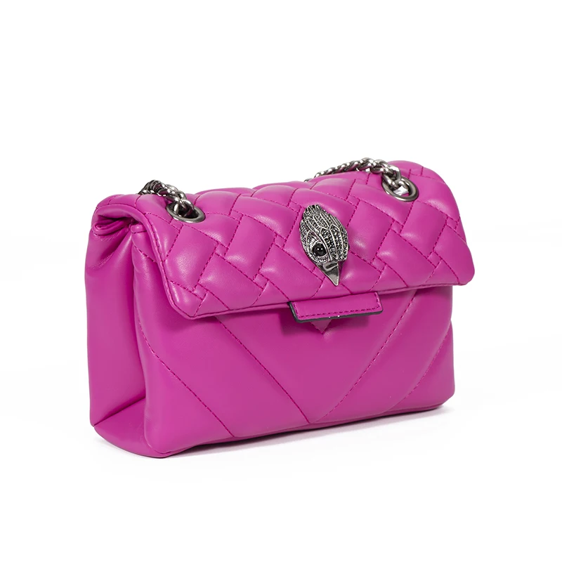 Luxury Design Lady Handbag Pink Pu Leather Women Purse Small Square Bag In Rhomboid Shape Cross Body Bag Shoulder Bag