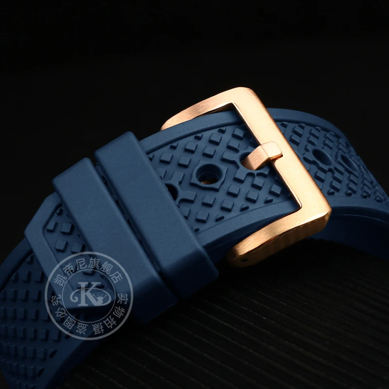 High Quality FluoroRubber Silicone Watch Band Waterproof Replace For Cartier Strap CALIBRE W7100055/WGCA0010 WSCA0006 Bracelet