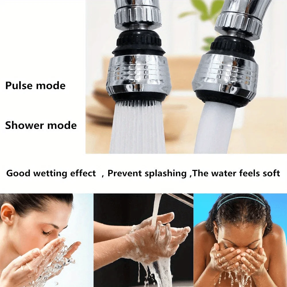 1/2 Stück 360 ° Drehbarer Wasserhahn-Verlängerer - Einstellbare Modi, Wassersparendes Spritzschutz-Design, Geeignet für Küchen- und Badezimmerwaschbecken – Detail 3