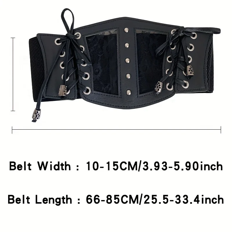 Lace Elastic Retro Pin Buckle Ladies\'s Cummerbunds Girdle Tie Rope Wide Multi-size Belts For Women On Shirt Dress Girdle Corset