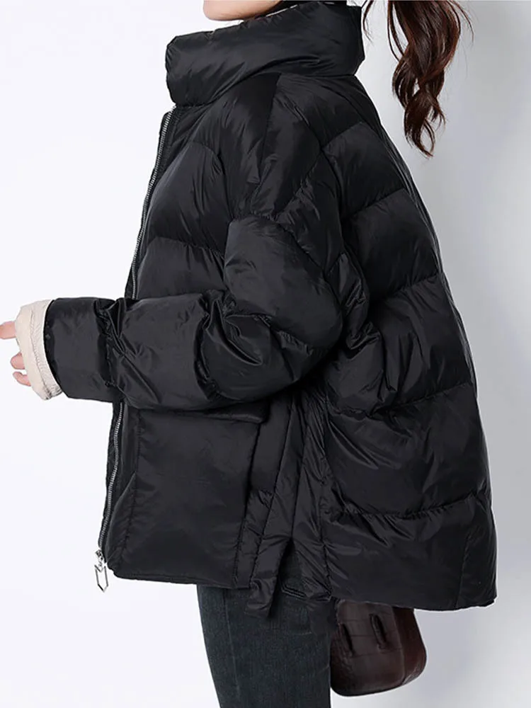 Max LuLu New 2022 Thời Trang Hàn Quốc Phong Cách Womens Casual Parkas Phụ Nữ Cổ Điển Lỏng Mùa Đông Vịt Xuống Áo Khoác Sang Trọng Áo Khoác Độn