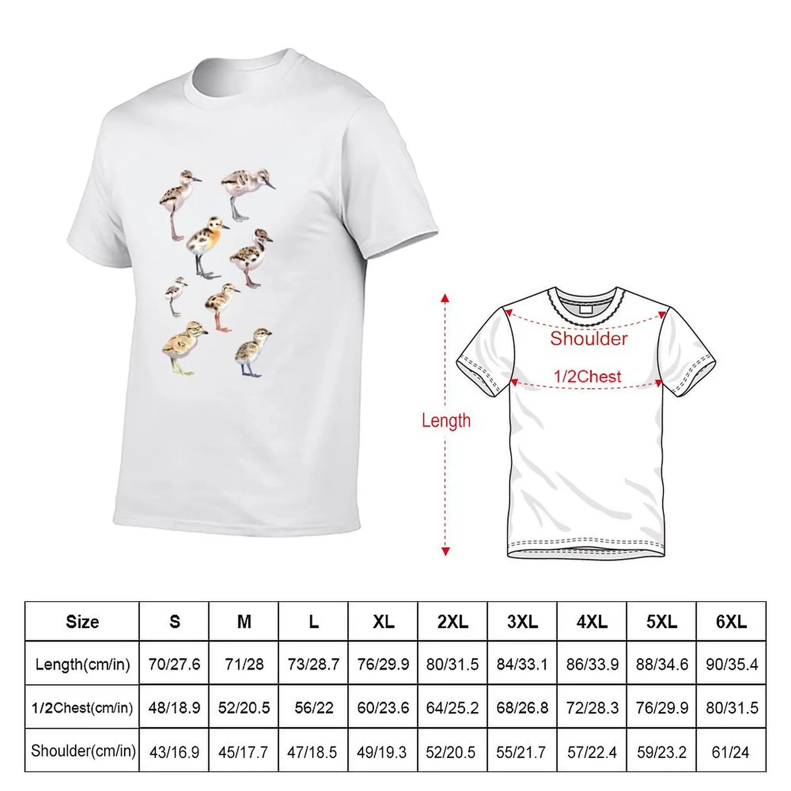 Shorebird chicks T-Shirt man graphic t shirt t shirts with prints man t shirt heavy cotton T-shirt