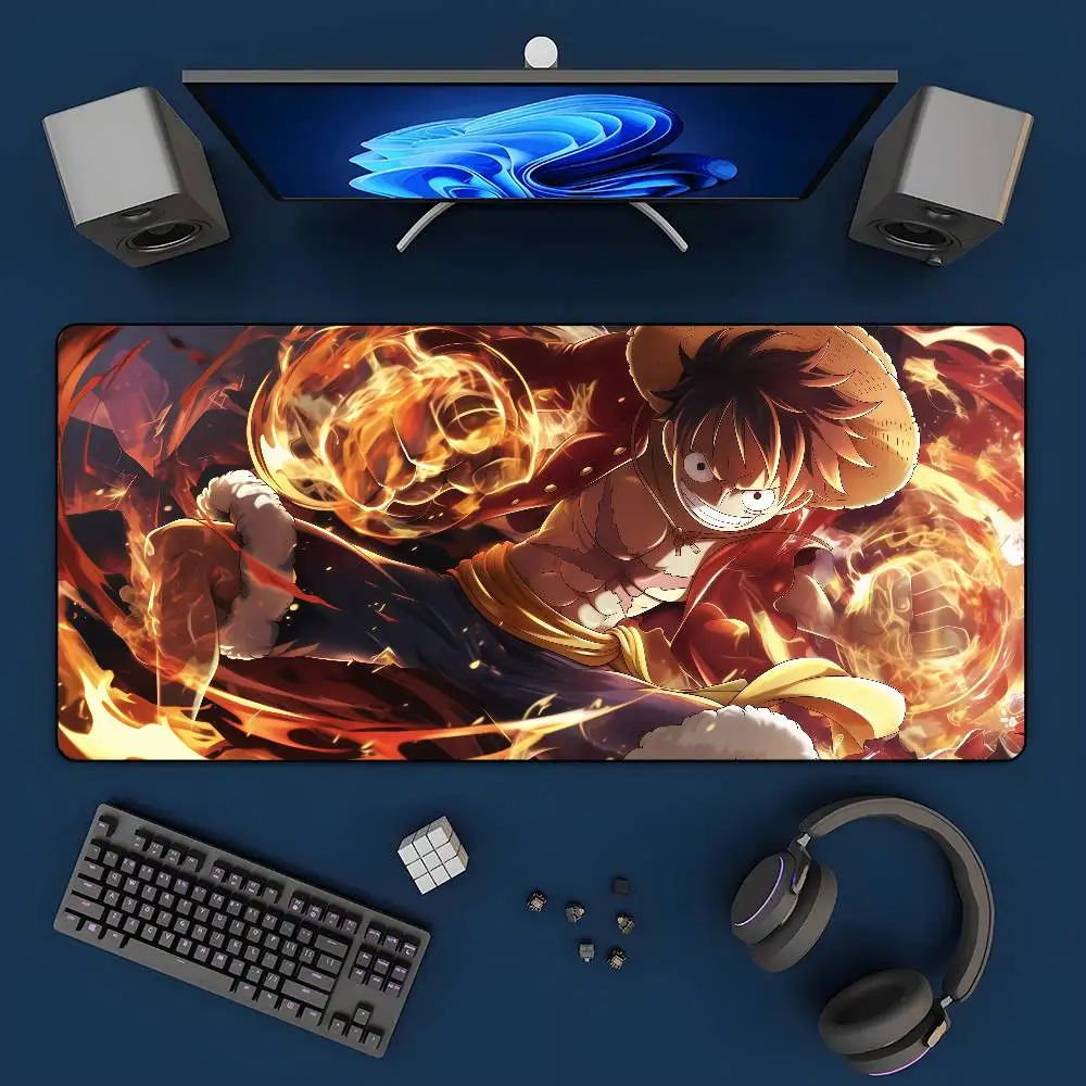 One Piece Gol D Roger Anime Gaming Mouse Pad Large Rubber Keyboard Desk Mat With 2MM Stitched Edge Design