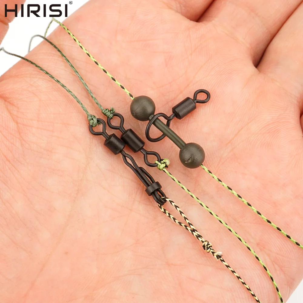 Hirisi 20 Stück Karpfenangeln Rollenwirbel High Speed Wirbel Snaps Professionelles Anti-Tangle Fishing Terminal Tackle Zubehör