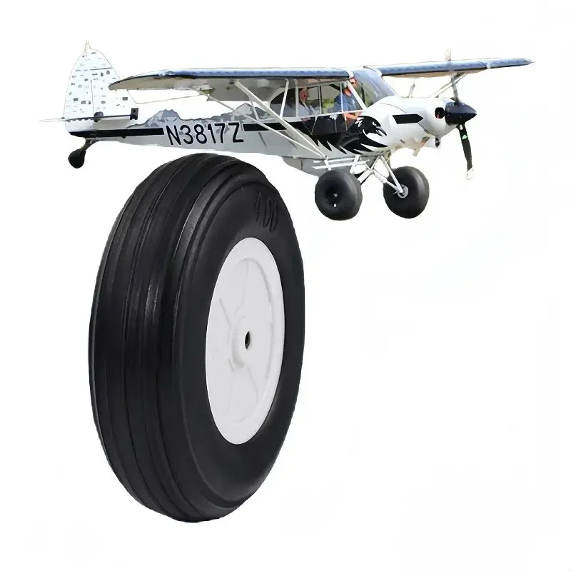 Roues en PU de 25 à 125 mm pour train d'atterrissage d'avion RC avec fonction de direction et absorption des chocs
