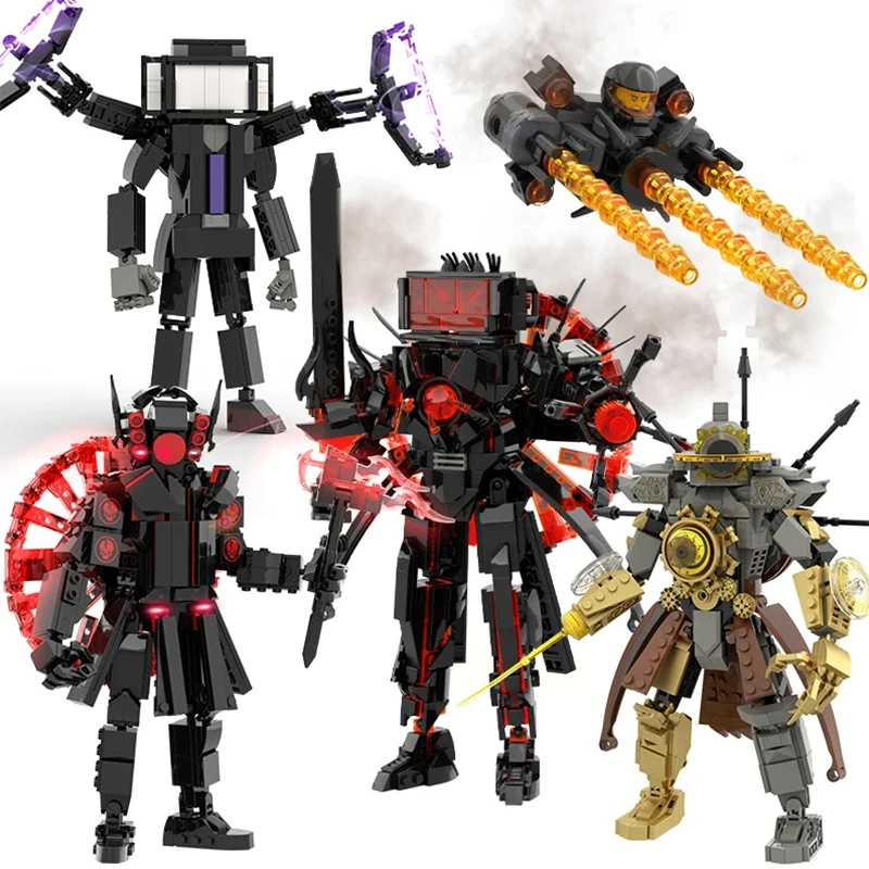 

Skibidii Toileted Figure Building Block Set Titan Damaged TV man Speakerman Bricks DIY Model for Kids Birthday Chrismas Gifts