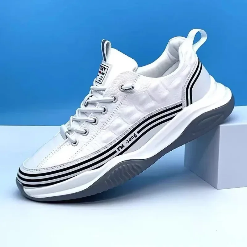 2024 New Fashion Men Sneakers for Men Casual Shoes Breathable Lace up Mens Casual Shoes Spring Leather Shoes Men chaussure homme