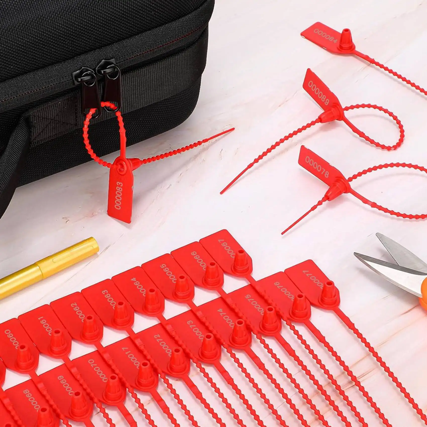 【NOW SAVE】1500 Pcs Plastic Tamper Seals, Numbered Zip Ties Security Tags Safety Seals Disposable Self Locking Signage 250Mm