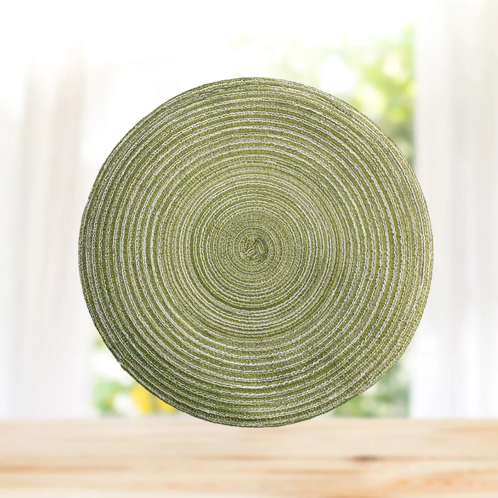 Napperon rond en coton, napperons de Table pour cuisine, salle à manger, tissé vert, antidérapant, en coton thermique, tapis résistant, décor de Table