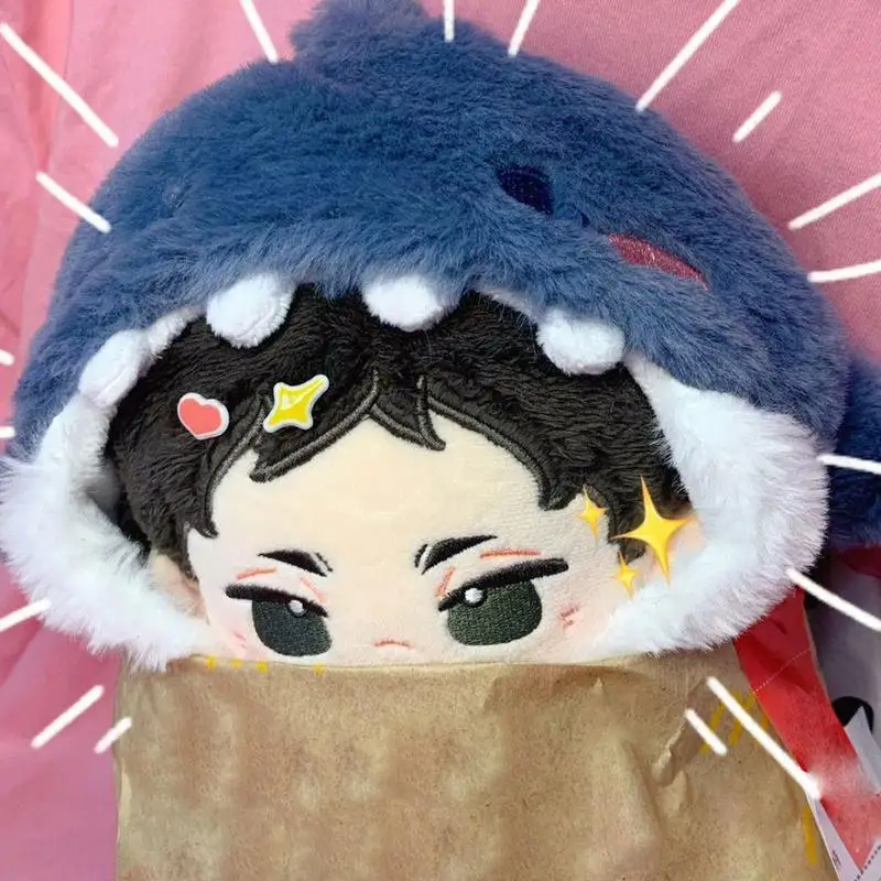 For Labubus Doll Shark Hoodie 7.87inch Kids Doll Clothing Soft Anime Plush Clothing Dress Up Toy Accessories Doll