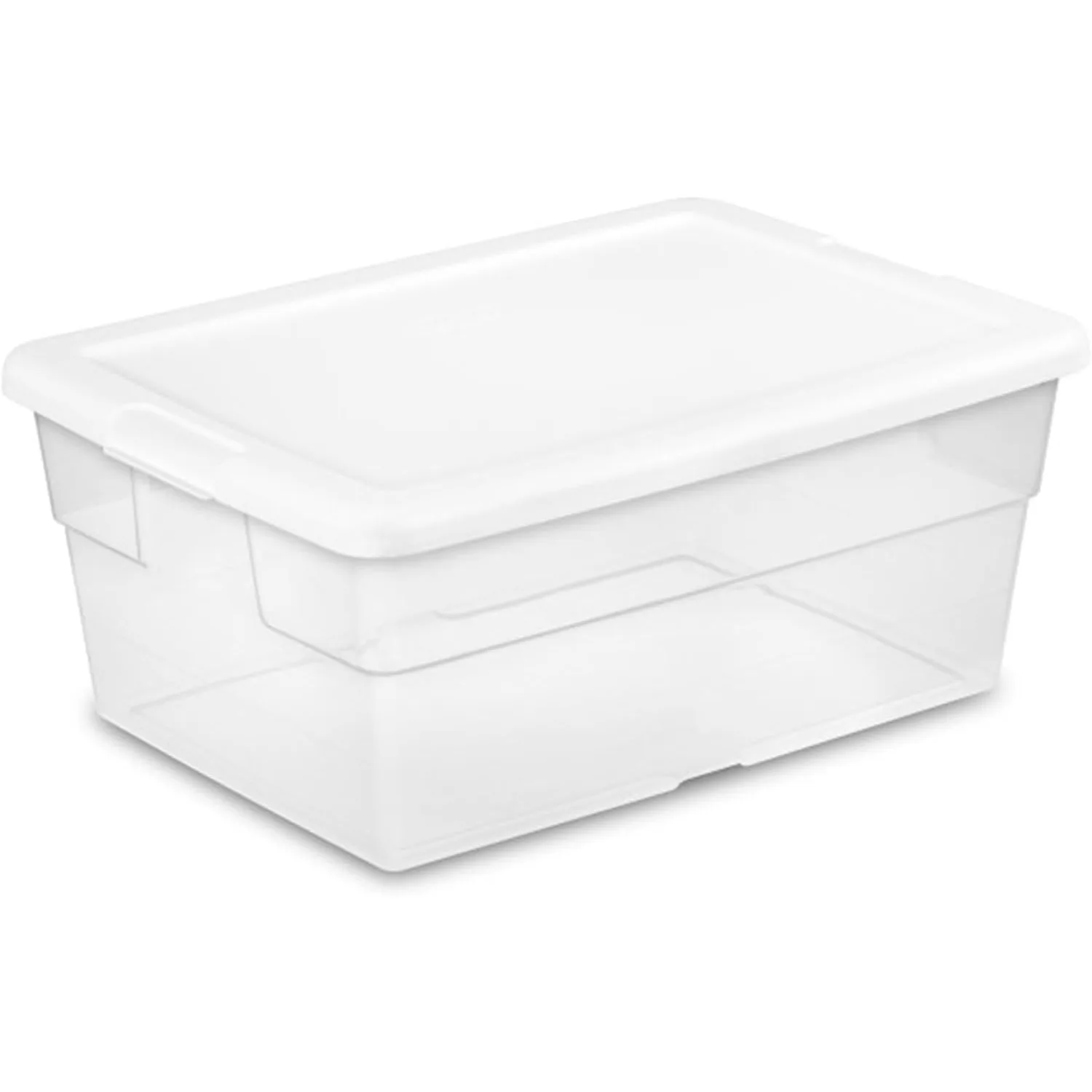 Storage Bins with Lids, Plastic Bin and Box Containers, 16 Qt, White storage organizer