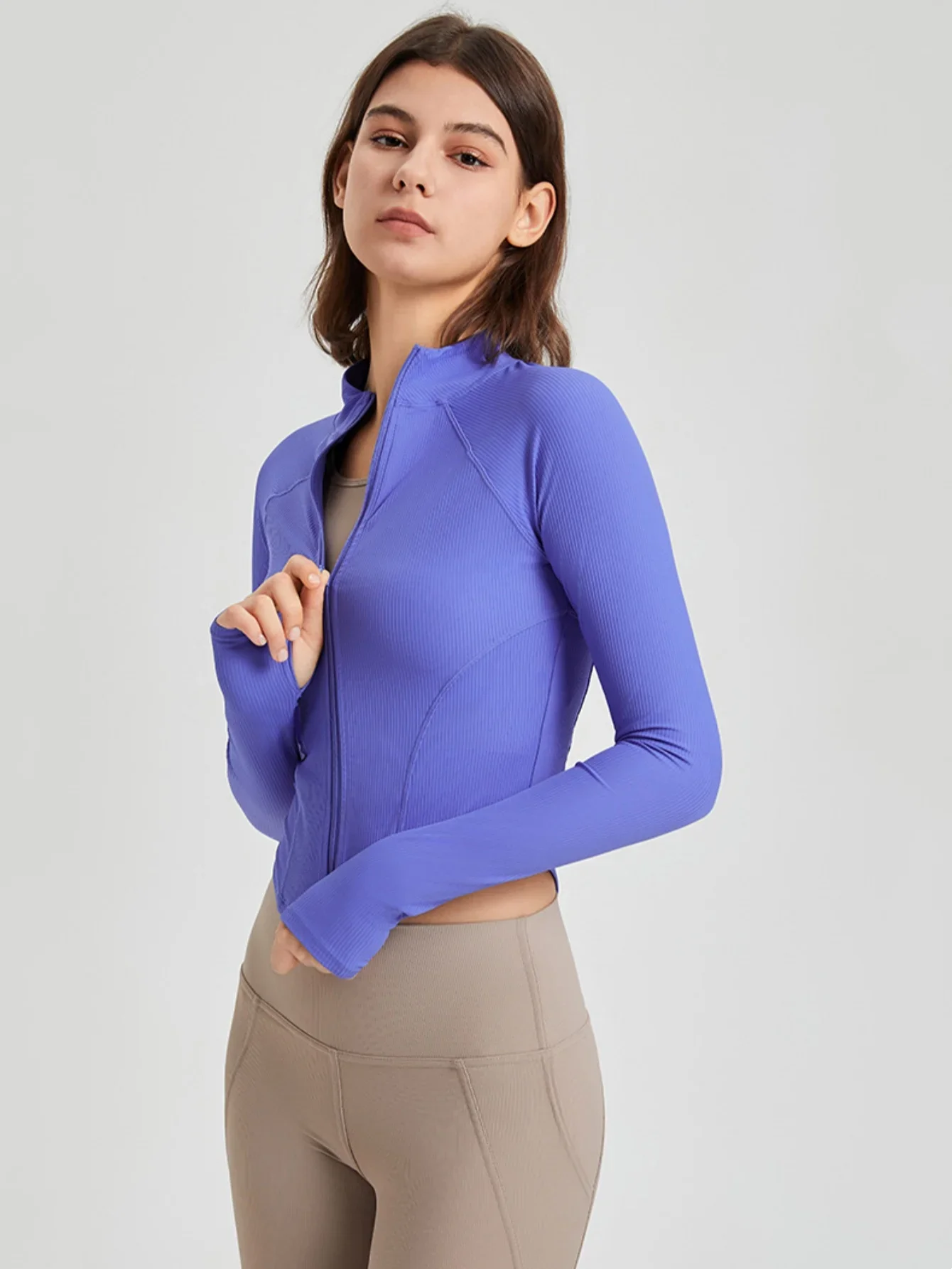 요가복, 여성 가을 겨울 스포츠 상의, 슬림핏 지퍼, 캐주얼 긴팔 재킷, 런닝 및 피트니스 의류