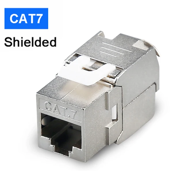 ZoeRax 24PCS Shielded RJ45 Cat7 Cat6a Keystone Jack STP Tool-Free Coupler 180 Degree Type Zinc Alloy Module Adapter Coupler image 3