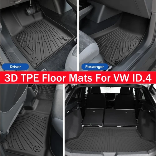 폭스바겐 ID.4 바닥 매트, 화물 라이너 2024 2023 2022 2021, 전천후 바닥 라이너, TPE 바닥 카펫, 왼손 드라이브 