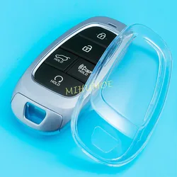 Crystal Clear Smart Car Key Fob Cover Case Protector For Hyundai Tucson Santa Fe Cruz Sonata Palisade IONIQ 5 Nexo