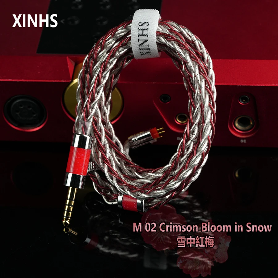 

XINHS M02 8-core Crimson Bloom in Snow-7N occ silver palladium high-quality transmission Earphones HIFI Upgrade Cable