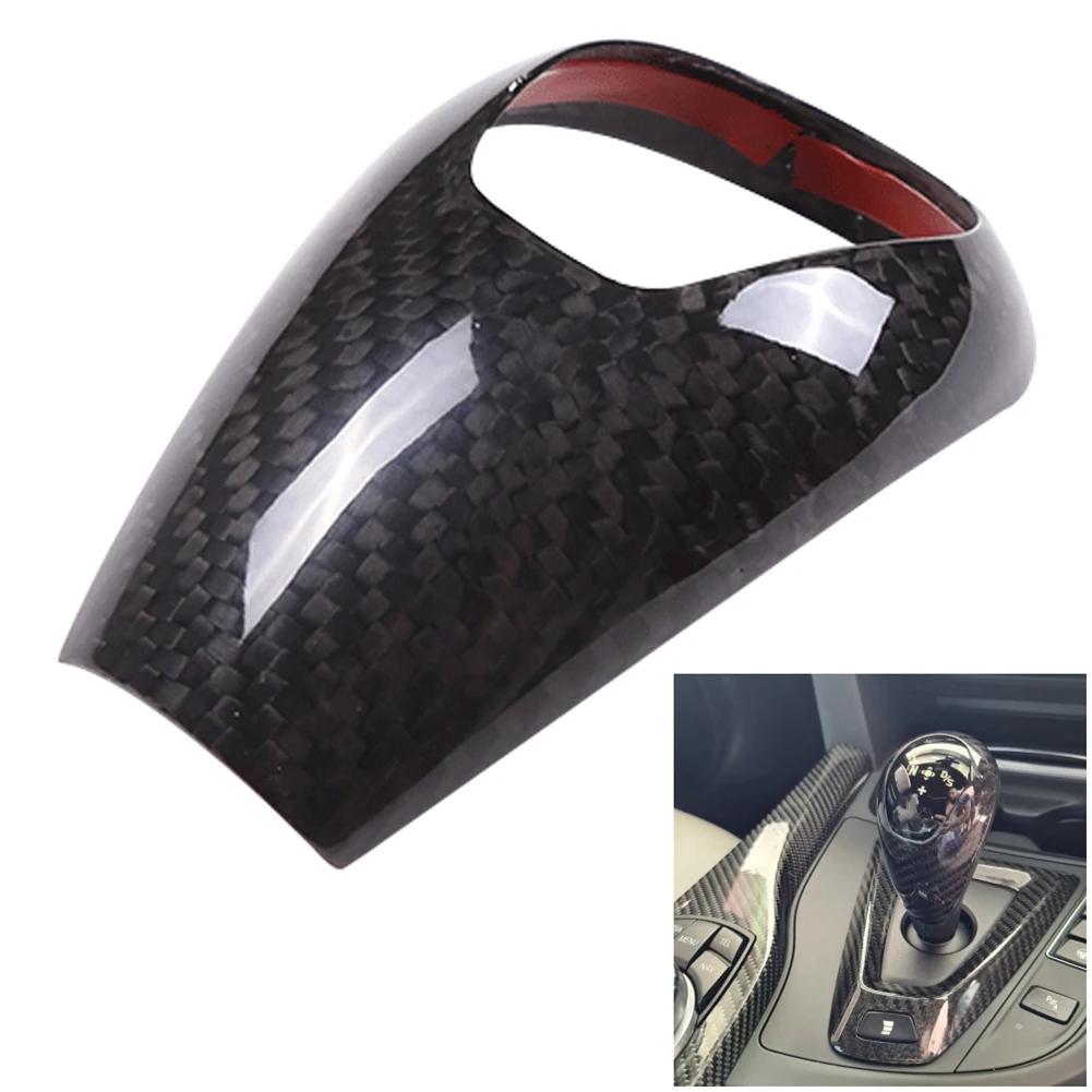 Car Carbon Fiber Gear Head Knob Shift Cover Trim Gear Shift Knob Shifter Lever Cover for-BMW M2 M3 M4 M5 X5M